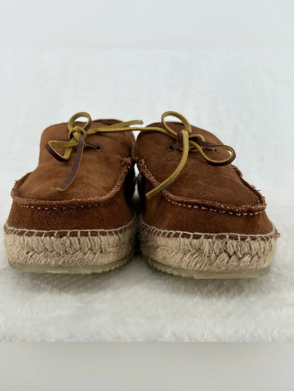 Espadrilles Varo Leather Loafers Suede Rope Heel Rubber Sole Men’s Sz 42 Preppy